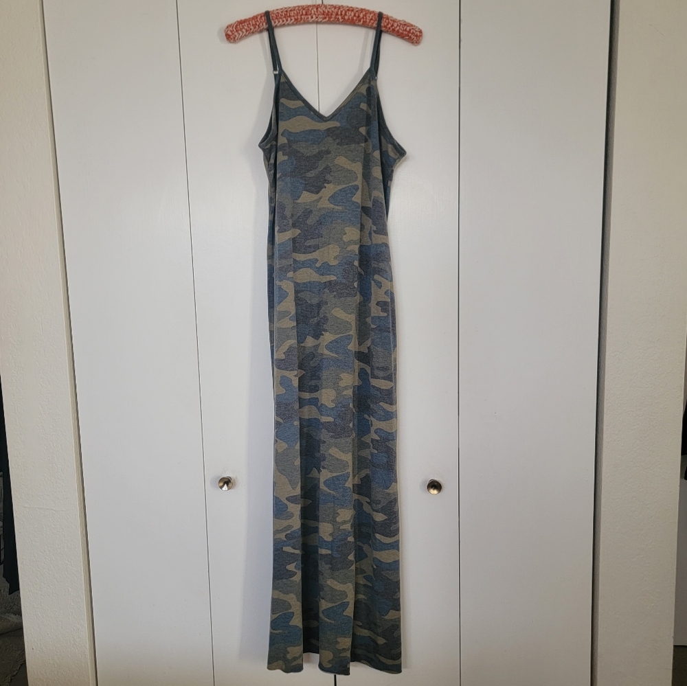 Three Bird Nest CAMO Spaghetti Strap maxi